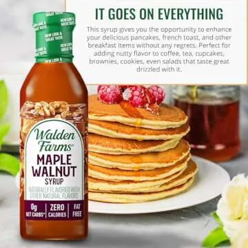 Walden Farms Maple Walnut Syrup - Sugar-Free, Calorie-Free, Low Carb, Keto-Friendly, Gluten-Free, Vegan Maple Syrup Alternative for Pancakes, Waffles, Desserts, 12 oz Bottle