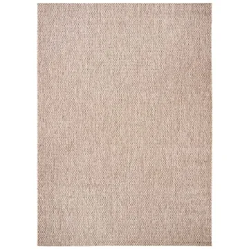 SAFAVIEH Courtyard Collection Area Rug - 8' x 10', Natural & Black, Non-Shedding & Easy Care, Indoor/Outdoor & Washable-Ideal for Patio, Backyard, Mudroom (CY8521-37312)
