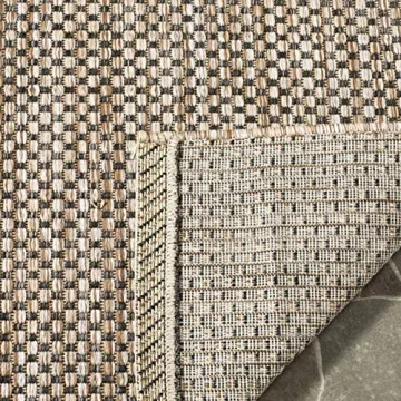 SAFAVIEH Courtyard Collection Area Rug - 8' x 10', Natural & Black, Non-Shedding & Easy Care, Indoor/Outdoor & Washable-Ideal for Patio, Backyard, Mudroom (CY8521-37312)