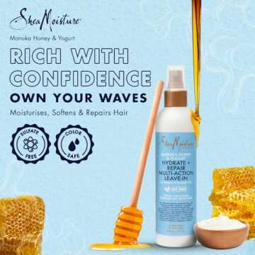 SheaMoisture Multi-Action Leave-In Conditioner for Damaged Hair Manuka Honey and Yogurt Sulfate Free Conditioner Spray 8 oz