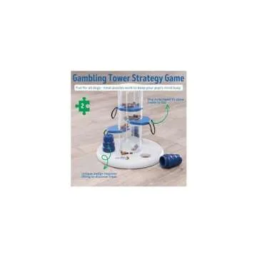 TRIXIE Gambling Tower Strategy Game, Intermediate Dog Puzzle Toy, Level 2 Activity, Treat Puzzle, Interactive Play, Enrichment