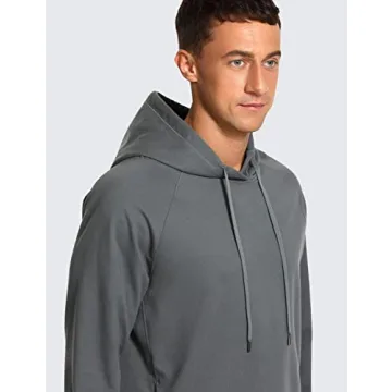 CRZ YOGA Men's French Terry Hooded Sweatshirt