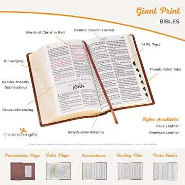 KJV Holy Bible, Giant Print Full-size Faux Leather Red Letter Edition - Thumb Index & Ribbon Marker, King James Version, Pink (KJV Full Size GP Editions)