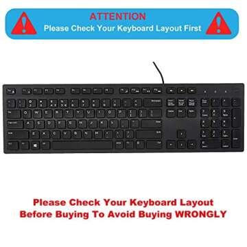 Keyboard Cover Skin for Dell KM636 KB216 KB216t KB216d KB216p Wired & Wireless Keyboard, Dell Optipl...