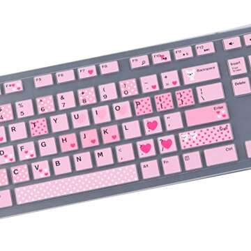Keyboard Cover Skin for Dell KM636 KB216 KB216t KB216d KB216p Wired & Wireless Keyboard, Dell Optiplex 5250 3050 3240 5460 7450 7050, Dell Inspiron Desktop 24" 27" 5400 5490 7700 7790 3475 3670 3477