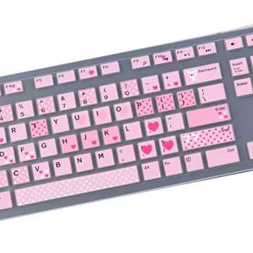Keyboard Cover Skin for Dell KM636 KB216 KB216t KB216d KB216p Wired & Wireless Keyboard, Dell Optiplex 5250 3050 3240 5460 7450 7050, Dell Inspiron Desktop 24" 27" 5400 5490 7700 7790 3475 3670 3477