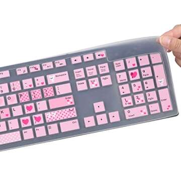 Keyboard Cover Skin for Dell KM636 KB216 KB216t KB216d KB216p Wired & Wireless Keyboard, Dell Optiplex 5250 3050 3240 5460 7450 7050, Dell Inspiron Desktop 24" 27" 5400 5490 7700 7790 3475 3670 3477