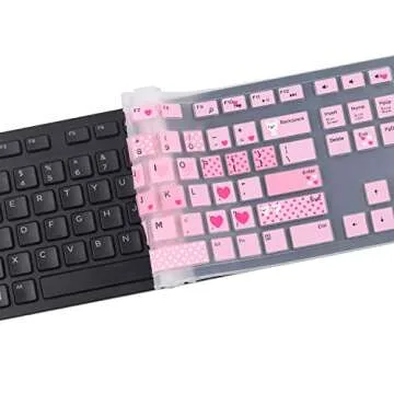 Keyboard Cover Skin for Dell KM636 KB216 KB216t KB216d KB216p Wired & Wireless Keyboard, Dell Optiplex 5250 3050 3240 5460 7450 7050, Dell Inspiron Desktop 24" 27" 5400 5490 7700 7790 3475 3670 3477