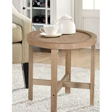 MFSTUDIO Round End Table Eco-Friendly Boho Design