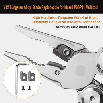 Maerd P6 P11 Multitool Accessory Tools Set, Screwdriver Magnetic Extender Accessory bits with Hardness Tungsten steel Wire Cut Blade Replaceable, ONLY FOR MAERD P6 P11 MULTI-TOOLS (Accessory set)