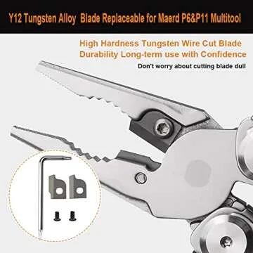 Maerd P6 P11 Multitool Accessory Tools Set, Screwdriver Magnetic Extender Accessory bits with Hardness Tungsten steel Wire Cut Blade Replaceable, ONLY FOR MAERD P6 P11 MULTI-TOOLS (Accessory set)