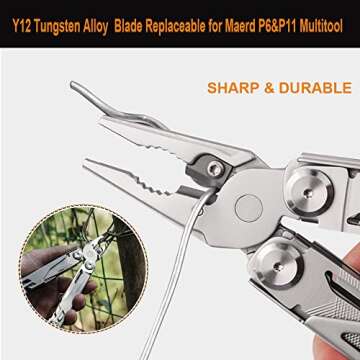 Maerd P6 P11 Multitool Accessory Tools Set, Screwdriver Magnetic Extender Accessory bits with Hardness Tungsten steel Wire Cut Blade Replaceable, ONLY FOR MAERD P6 P11 MULTI-TOOLS (Accessory set)