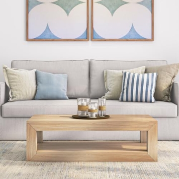 Plank+Beam 48" Modern Coffee Table - Solid Wood Elegance