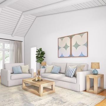 Plank+Beam 48" Modern Coffee Table - Solid Wood Elegance