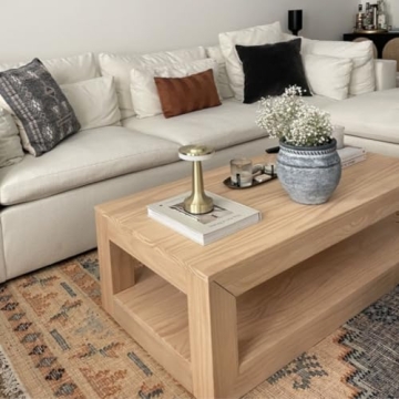 Plank+Beam 48" Modern Coffee Table - Solid Wood Elegance
