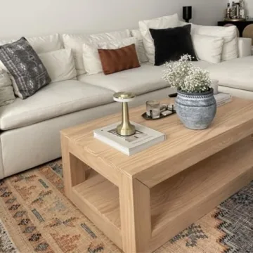 Plank+Beam 48" Modern Coffee Table - Solid Wood Elegance