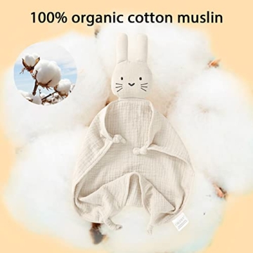 okdiy Organic Cotton Bunny Lovey for Toddlers