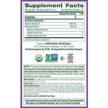 Smooth Move Senna Herbal Laxative Tea - Traditional Medicinals