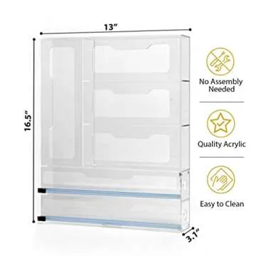YesBrands Drawer Organizer for Ziplock Bags, Aluminum Foil