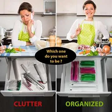 YesBrands Drawer Organizer for Ziplock Bags, Aluminum Foil