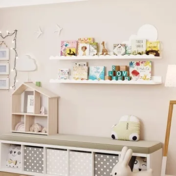 Kids' Bookshelf Set of 4 Stylish Floating Nursery Shelves