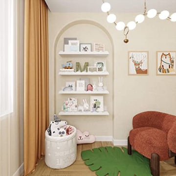 Kids' Bookshelf Set of 4 Stylish Floating Nursery Shelves