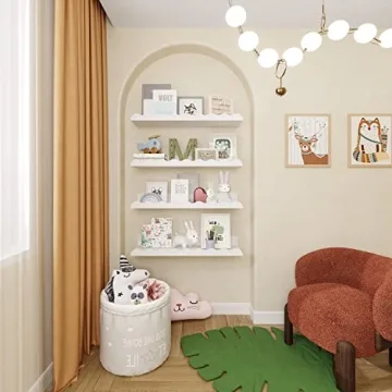 Kids' Bookshelf Set of 4 Stylish Floating Nursery Shelves