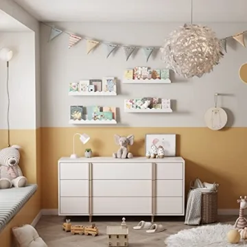 Kids' Bookshelf Set of 4 Stylish Floating Nursery Shelves