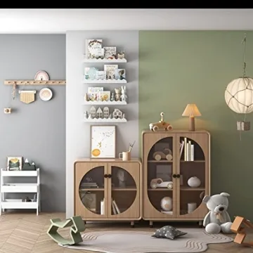 Kids' Bookshelf Set of 4 Stylish Floating Nursery Shelves