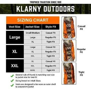 Klarny Blaze Orange Hunting Vest, High-Visibility, Waterproof Deer and Bow Hunting Gear for Men, Women, Kids, Ultra-Quiet Hunter Orange Vest for Safety, Comfort, Essential Hunting Accessories, XL