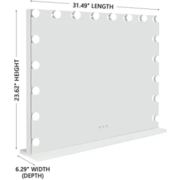 HOMPEN Vanity Mirror with Dimmable LED and USB Charging