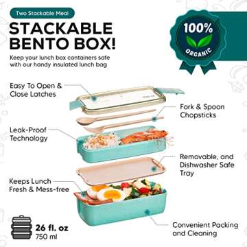 TARLINI HOME Bento Box 30oz - Stylish Meal Prep Solution