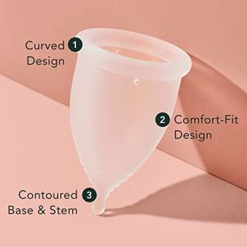 Rael Period Cups, Soft Reusable Menstrual Cup for Women, Medical-Grade Silicone, Light Flow, BPA-Free, Made in USA, Tampon and Pad Alternative (Size 1)