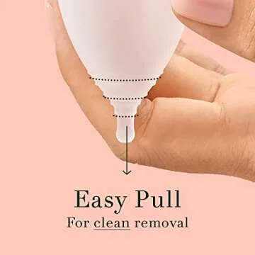 Rael Period Cups, Soft Reusable Menstrual Cup for Women, Medical-Grade Silicone, Light Flow, BPA-Free, Made in USA, Tampon and Pad Alternative (Size 1)