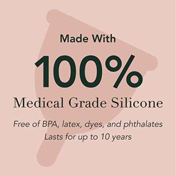 Rael Period Cups, Soft Reusable Menstrual Cup for Women, Medical-Grade Silicone, Light Flow, BPA-Free, Made in USA, Tampon and Pad Alternative (Size 1)