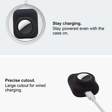 2 in 1 Silicone Protective Skin Cover Compatible with AirPod 1&2 and AirTag, Soft Comprehensive Protective Case with 2 PCS TPU Screen Protector, Anti-Scratch Anti-Fall Anti-Lost(Black)