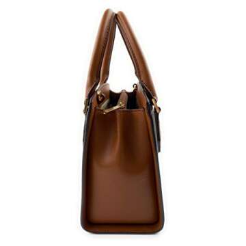 Michael Kors Women's Mott Signature Leather Crossbody Messenger Bag (Brown)