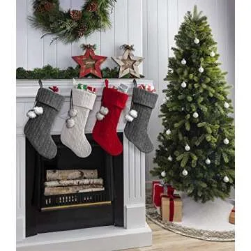 Cozy 20" Cable Knit Christmas Stockings Set of 3