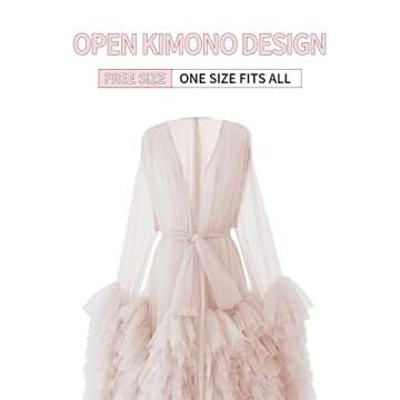 Maternity Tulle Dress Robe for Photoshoot & Baby Shower