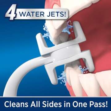 Ontel Miracle Smile Water Flosser for Teeth&Gum Health, Unique H-Shaped Flossing Head&4 Water Jets, ...