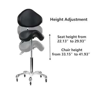 Cadiario Ergonomic Saddle Stool Chair with Back Support