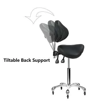 Cadiario Ergonomic Saddle Stool Chair with Back Support