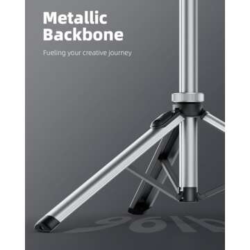 EUCOS Metal Phone Tripod Stand, 67" Tripod for Phone with Remote & Lightweight Camera Tripod Stand, Sturdy Extendable Cell Phone Tripod for iPhone/Android