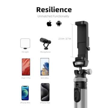 EUCOS Metal Phone Tripod Stand, 67" Tripod for Phone with Remote & Lightweight Camera Tripod Stand, Sturdy Extendable Cell Phone Tripod for iPhone/Android