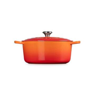 Le Creuset Enameled Cast Iron Signature Round Dutch Oven, 7.25 qt., Flame
