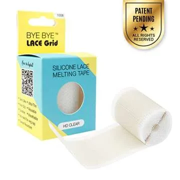 STUDIO LIMITED Lace Wig Grids and Knots Eraser Silicone Melting Tape, Bye Bye Lace Grid HD Natural H...
