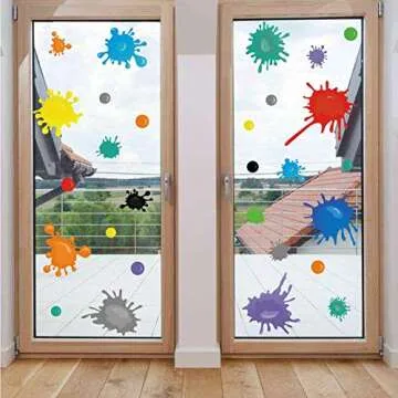 TOARTi Watercolor Paint Translucent Vinyl Wall Decal, 35pcs Splatter and Splotches Decor for Art Roo...