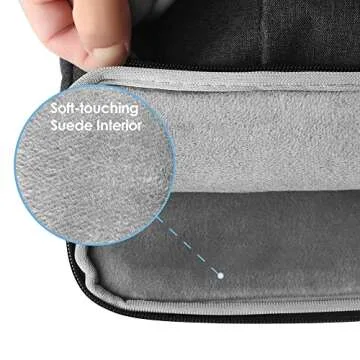 ProElife 13-Inch Laptop Sleeve Case for 2024-2022 MacBook Air 13.6 inch with Apple M3 M2 Chip & 2022 MacBook Pro 13.3'' M2 Chip Accessory Traveling Carrying Canvas Bag Cover Simple Case (Black)