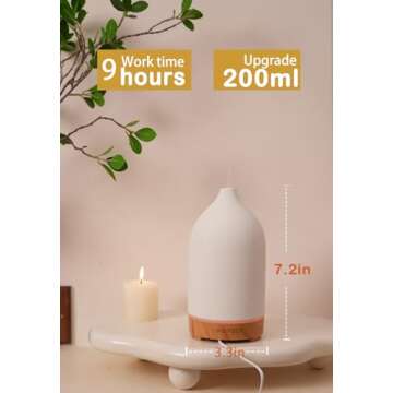 VIVITEST Stone Diffuser,200ML Diffusers for Home,Ultrasonic Aromatherapy Essential Oil Diffuser