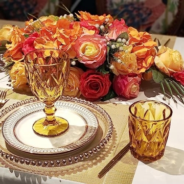 Heng River Vintage Amber Wine Glasses Set of 6